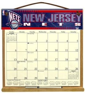 New Jersey Nets Calendar Holder
